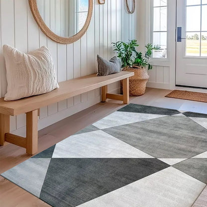 Wide Geometric Print Flat Carpet Rug